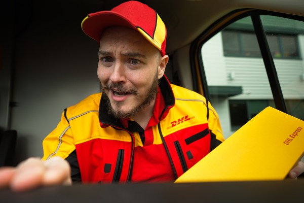 Still Image of DHL character Action Slacks